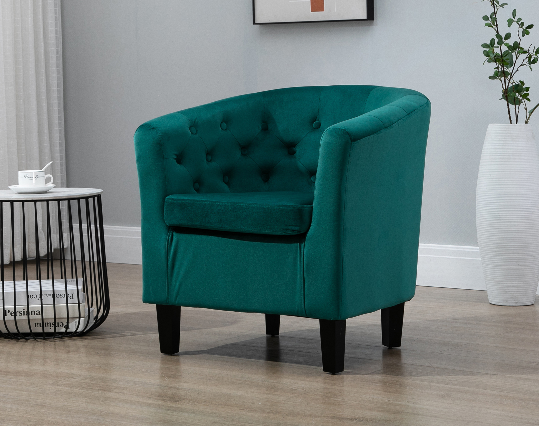 Blue and green on sale accent chair